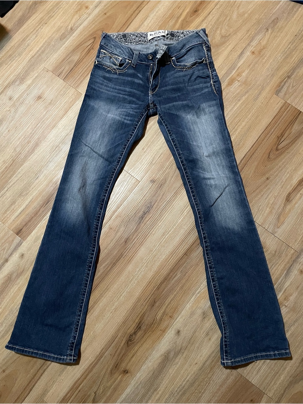 Ariat Dark Blue Mid Rise Boot Cut Jeans